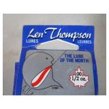 Brass Len Thompson Lures, four 00, ...