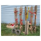 Electric fence: bundles of posts, r...