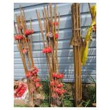 Electric fence: bundles of posts, r...