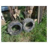 Electric fence: bundles of posts, r...