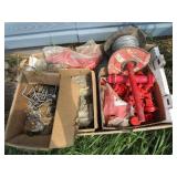 Electric fence: bundles of posts, r...