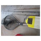 Rods, minnow bucket, landing net...