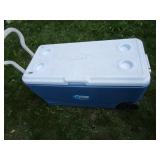 Coleman cooler, rollers & handle...