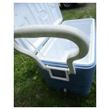 Coleman cooler, rollers & handle...
