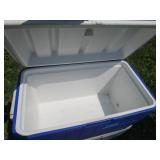 Three coolers, three folding chairs...