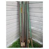 Steel fence posts, 5-6ft T posts, a...