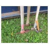 Hand tools with maul, pick axe, sle...