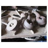 Vintage cookstove top, porcelain kn...