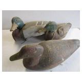 Decoys: antique wood carved with ta...