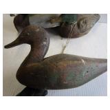 Decoys: antique wood carved with ta...