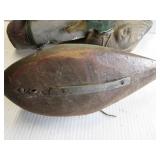 Decoys: antique wood carved with ta...