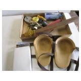 Chalk and line, laser level, knee p...