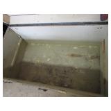 Antique strap trunk, metal corners,...