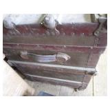 Antique strap trunk, 33" x 19" x 23...