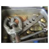 Blue bolt bins with hardware, latch...