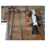 Pony 3/4" pipe clamps, levels, spri...