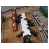 Pony 3/4" pipe clamps, levels, spri...