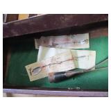 Tackle box, metal with a few lures...