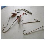 Antique lures and Spring lever trap...