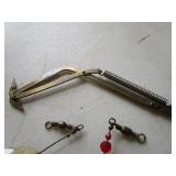 Antique lures and Spring lever trap...