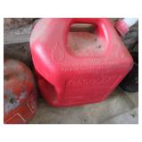 Fuel cans, two metal, two plastic...