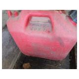 Fuel cans, two metal, two plastic...