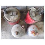 Fuel cans with vintage...