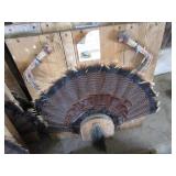 Turkey feather mounts, claws & bear...