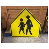 Pedestrian Crosswalk Metal Sign 30"