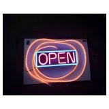 Programmable Open Sign with Remote.  Flashes, scrolls, changes colors