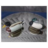 2 MINIATURE DUCKS UNLIMITED JETT BRUNET DECOYS