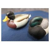2 MINIATURE DUCKS UNLIMITED JETT BRUNET DECOYS