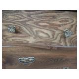 ANTIQUE HONEY OAK DRESSER AND MIRROR