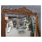 ANTIQUE HONEY OAK DRESSER AND MIRROR