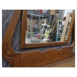 ANTIQUE HONEY OAK DRESSER AND MIRROR