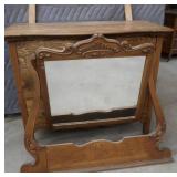 ANTIQUE HONEY OAK DRESSER AND MIRROR