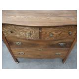 ANTIQUE HONEY OAK DRESSER AND MIRROR