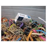 BIN OF RUBBER BANDS AND PAPERCLIPS