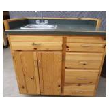 WOOD VANITY WITH SINK / FAUCET