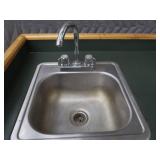 WOOD VANITY WITH SINK / FAUCET