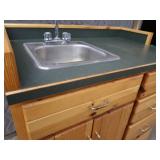 WOOD VANITY WITH SINK / FAUCET
