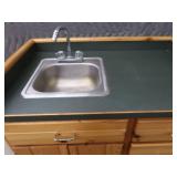 WOOD VANITY WITH SINK / FAUCET