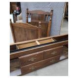 WOOD TWIN BED / DRAWERS /  HEAD / FOOT BOARD PLUS