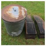 METAL CAR RAMPS / METAL TRASH CAN