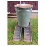 METAL CAR RAMPS / METAL TRASH CAN