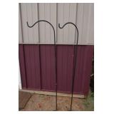 2 BLACK STEEL PLANT HOOKS