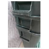 THREE RUBBER MAID 30 GALLON TRASH CANS