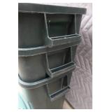 THREE RUBBER MAID 30 GALLON TRASH CANS