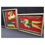 2 WOODEN SHADOWBOXES