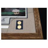 SIGNED FRAMED PRINT AND WOOD BURNING ART